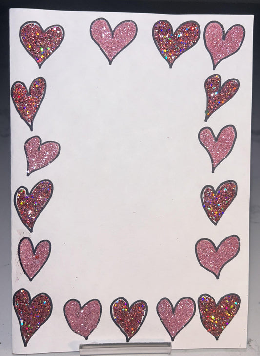 Handmade Card - Love Hearts Red